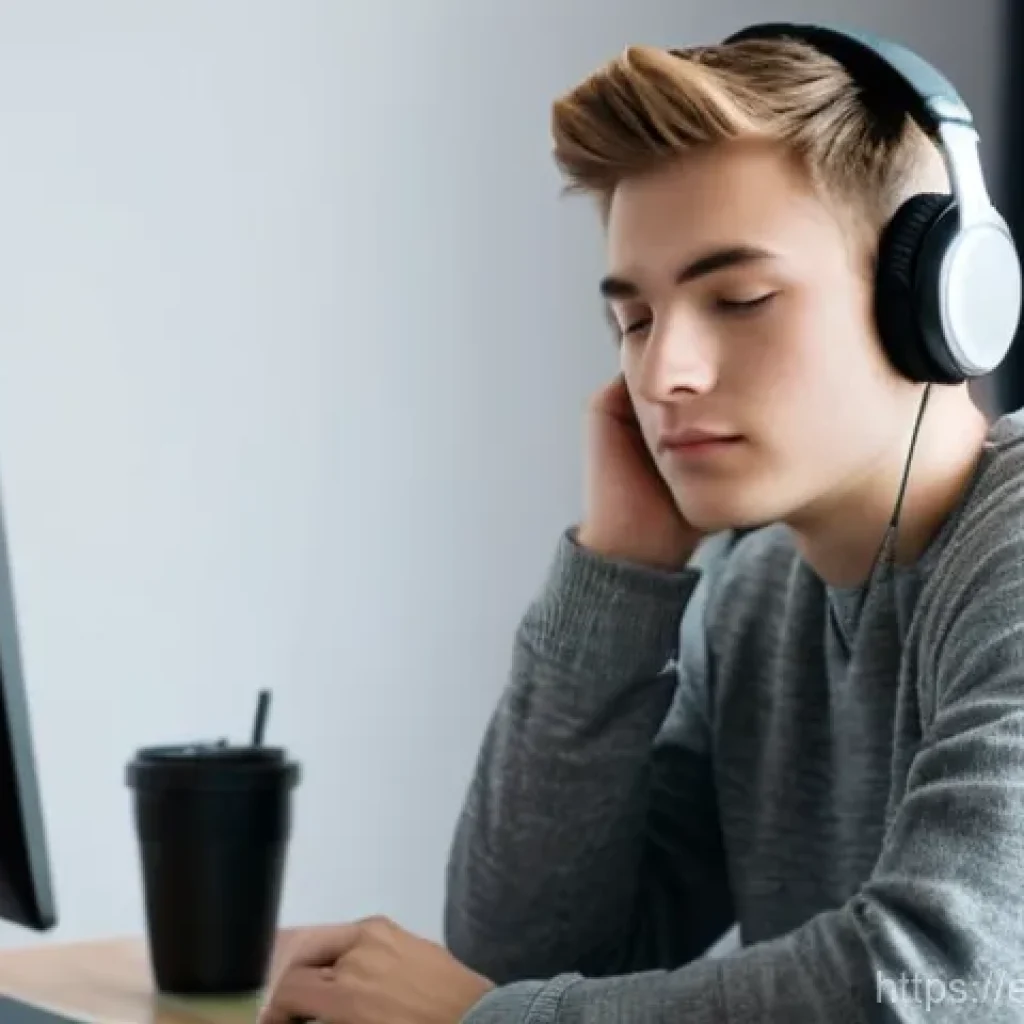 HSK 듣기 파트의 출제 경향 분석 - **Prompt:** A young adult student (male or female, 18-25 years old) is sitting at a modern, clean de...
