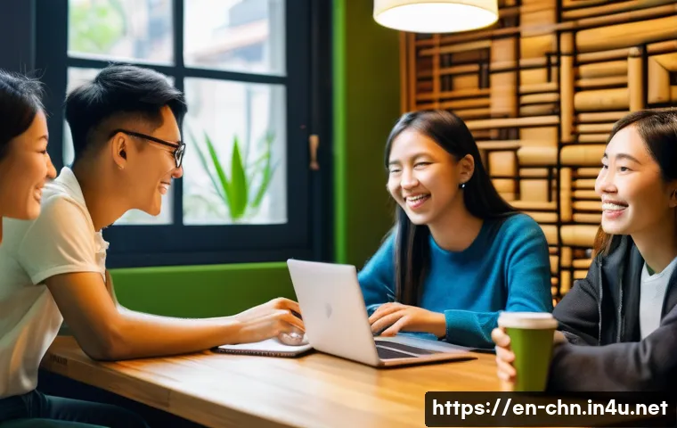 HSK 시험의 실용성 평가 - A diverse group of young adult language learners engaged in a lively Mandarin conversation exchange ...