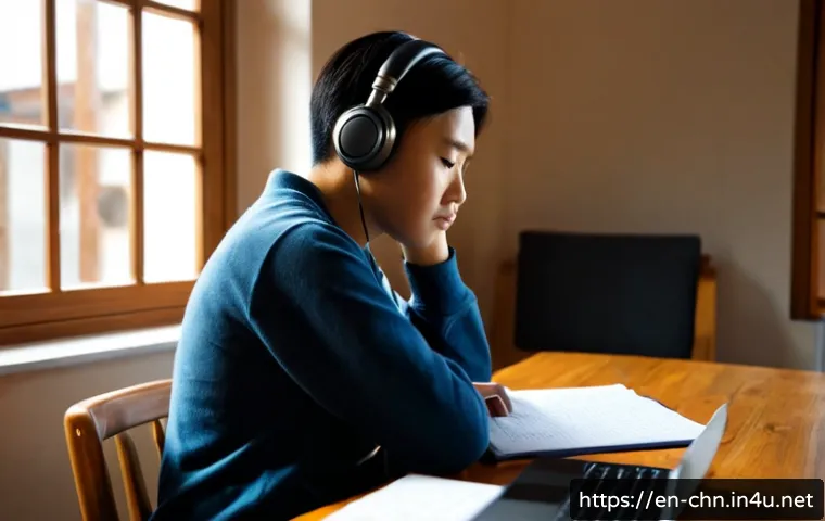 HSK 독학으로 합격하기 - Photorealistic home study scene of a focused adult learner preparing independently for a Chinese lan...